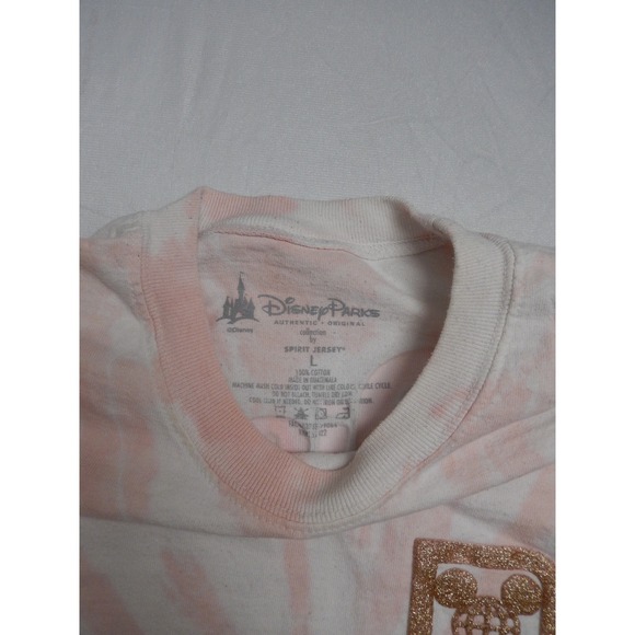 Disney Parks Spirit Jersey Tie Dye Pink White LWalt Disney World Long Sleeve - Picture 3 of 9